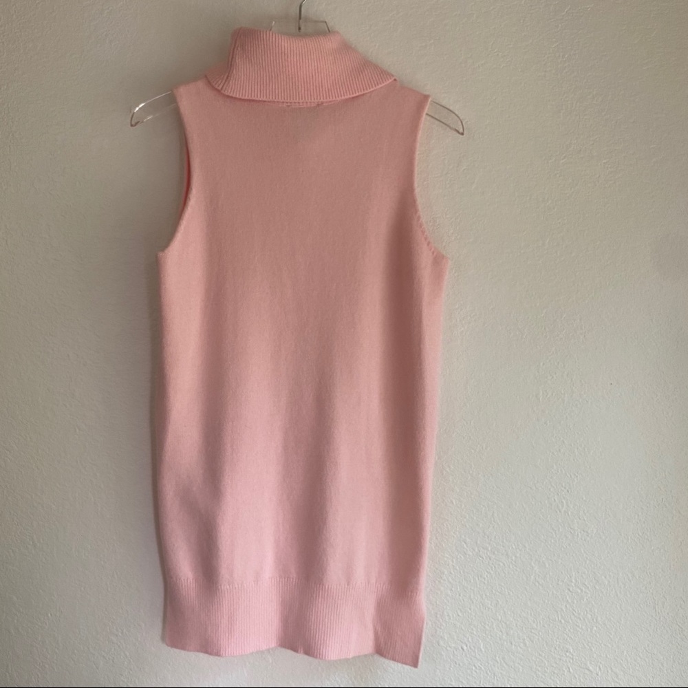 CARMEN MARC VALVO pink rollneck sleeveless sweater - Picture 4 of 12